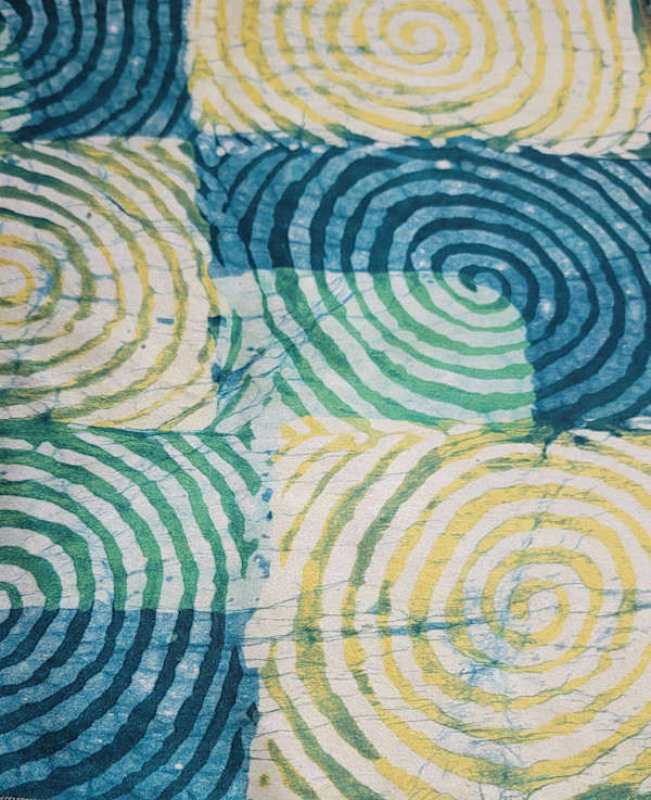 Batik Silk Scarf - green n yellow by Shayee Arts