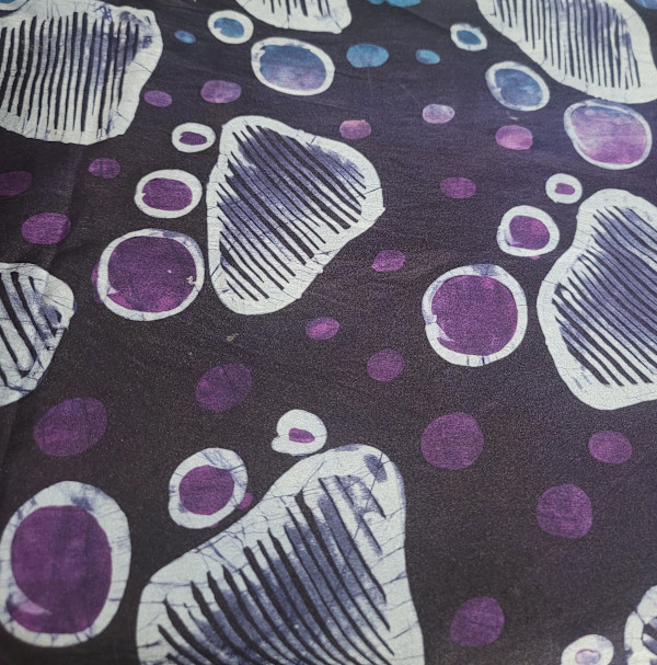 Batik Silk Scarf - Purple n indigo by Shayee Arts