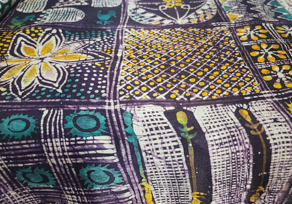 Batik Silk Scarf - Multi color Adire by Shayee Arts
