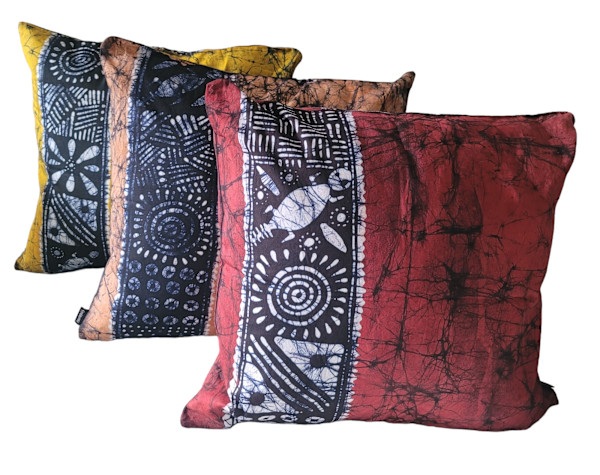 Batik Throw Pillow - Cotton by Shayee Arts