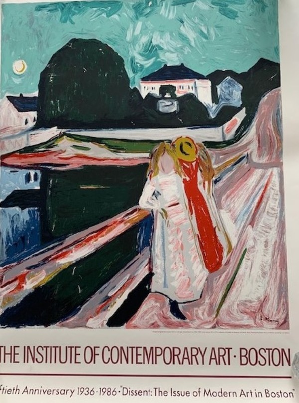 Girls on a bridge Institute of contemporary art Boston Poster by Edvard Munch