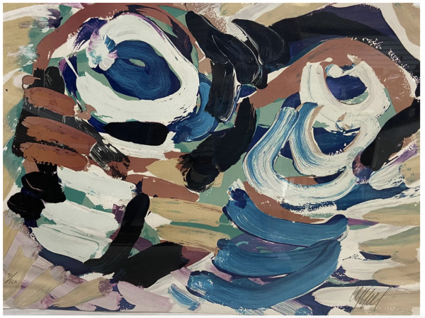 Eyes in black and blue ("Happy couple") by Karel Appel
