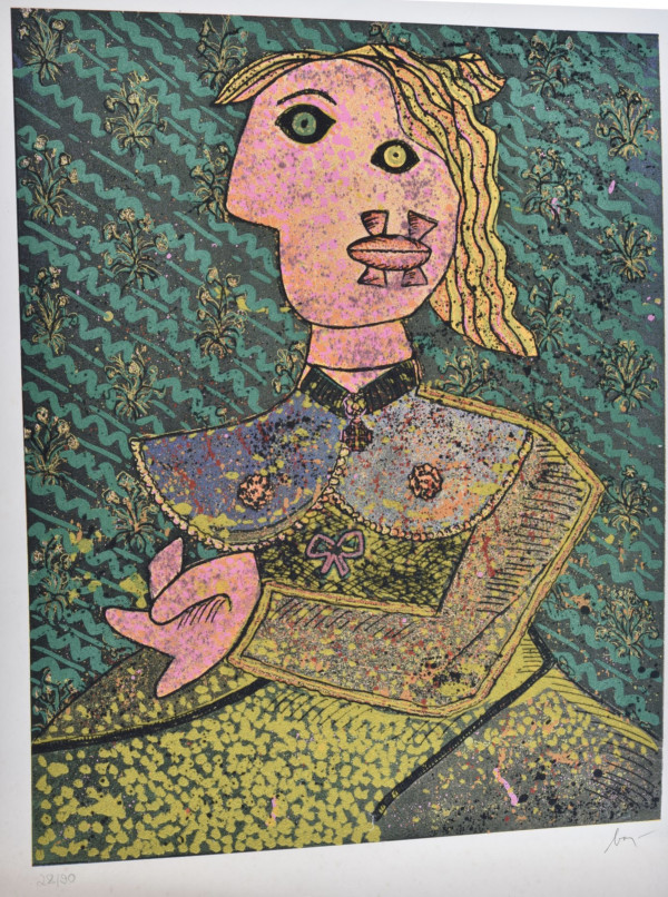 Femme assise (hommage à Picasso) by Enrico Baj