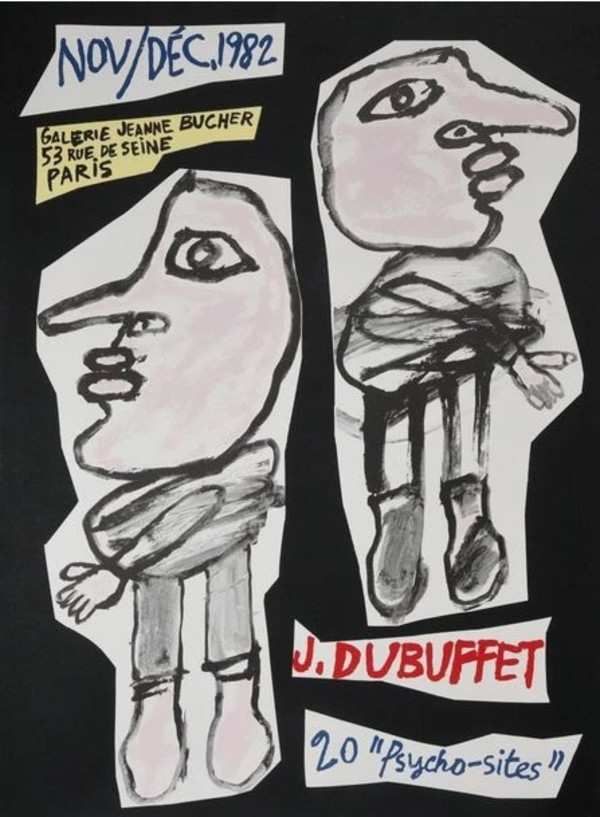 20 Psycho-sites Exhibition poster by Jean Dubuffet