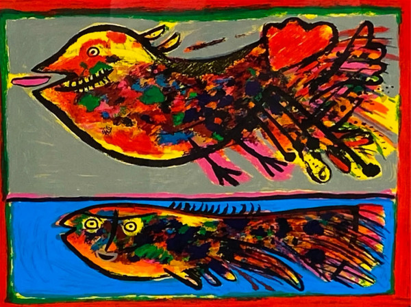 Le poisson et l oiseau by Guillaume Corneille