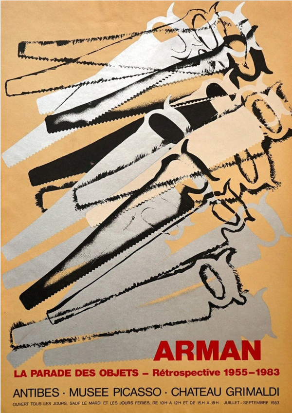 Poster La parade des objets / Les scies / Musee Picasso Antibes by Pierre Fernandez Arman