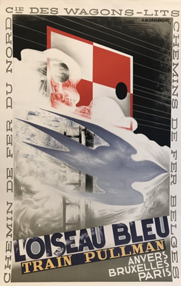 Oiseau Bleu Train Pullman Wagons Lits by Cassandre