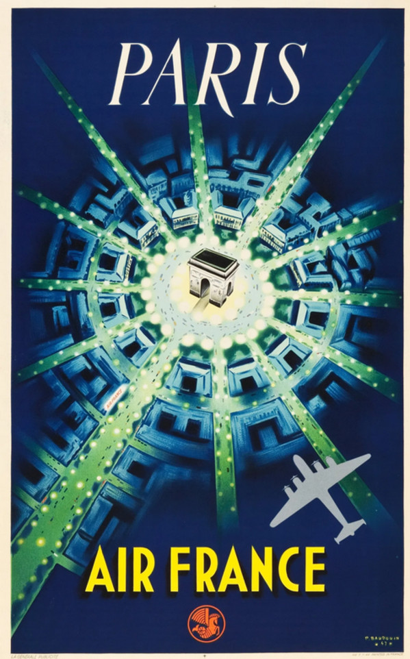 AIr France Arc de Tromphe  Poster by Pierre Baudouin