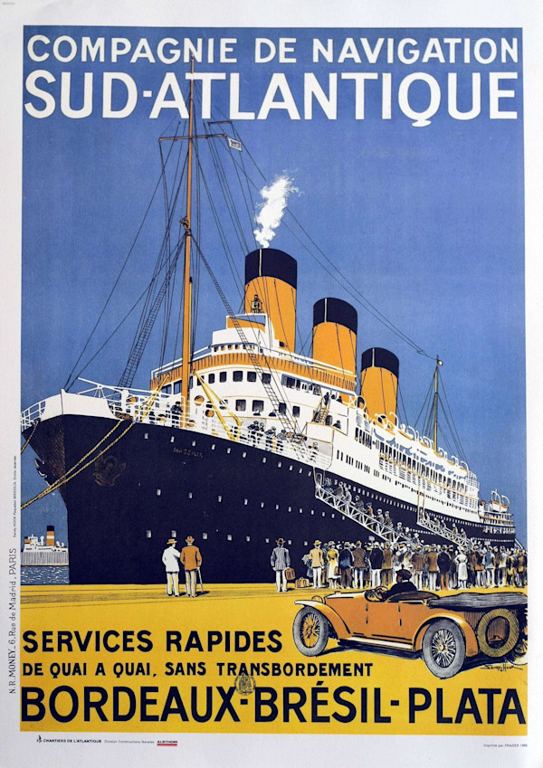 Compagnie de Navigation Sud Atlantique Poster by George Tabureau