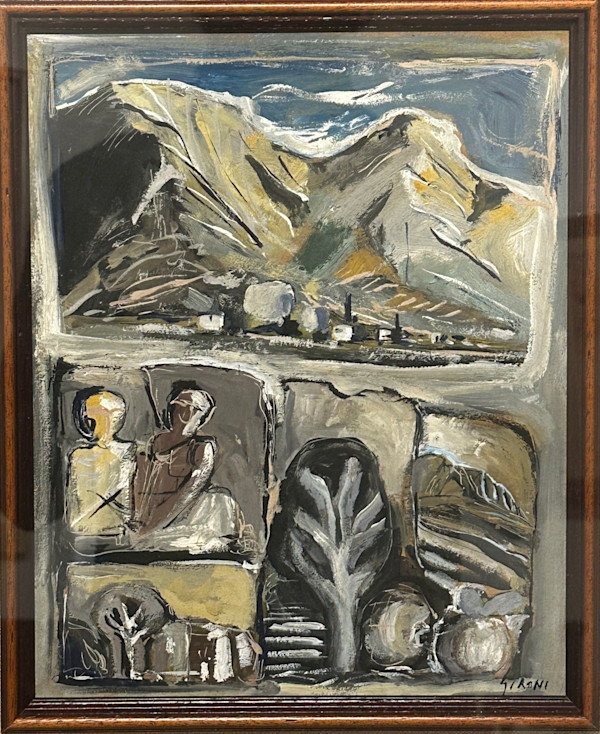 Composizione (montagne e figure) by Mario Sironi (1885-1961)