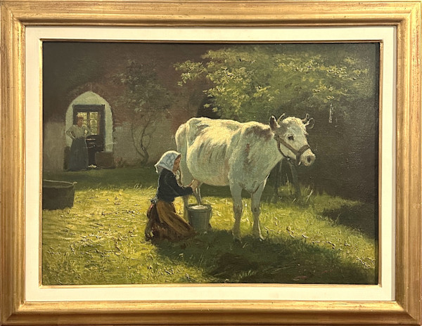 La mungitura by Vincenzo Caprile (1856-1936), Image 1.
