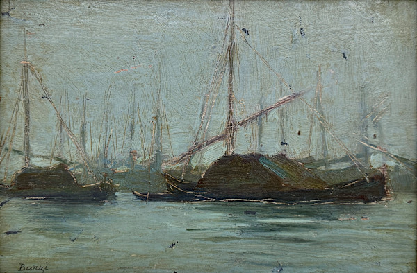 Giorno grigio - Venezia - Canale Giudecca by Ettore Burzi (1872-1937), Image 1.