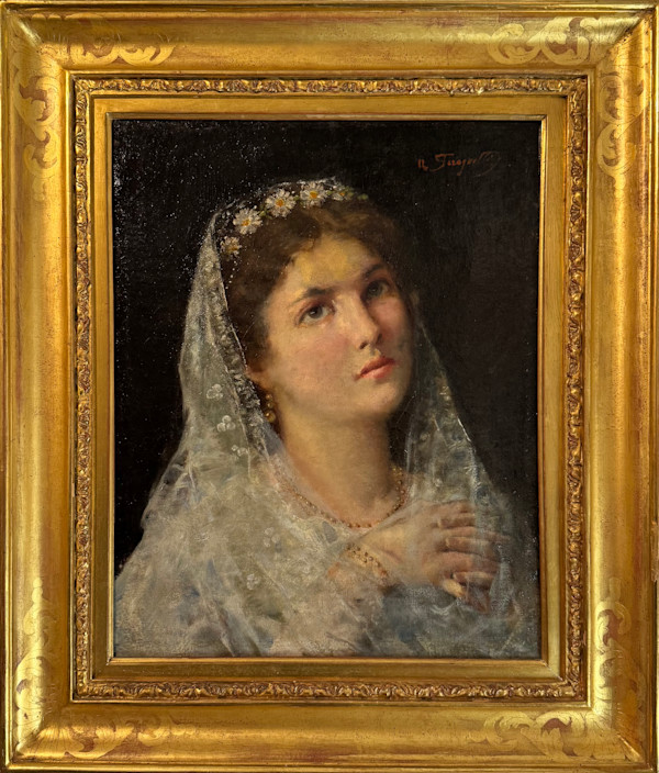 Donna orante by Adolfo Feragutti Visconti (1850-1924)