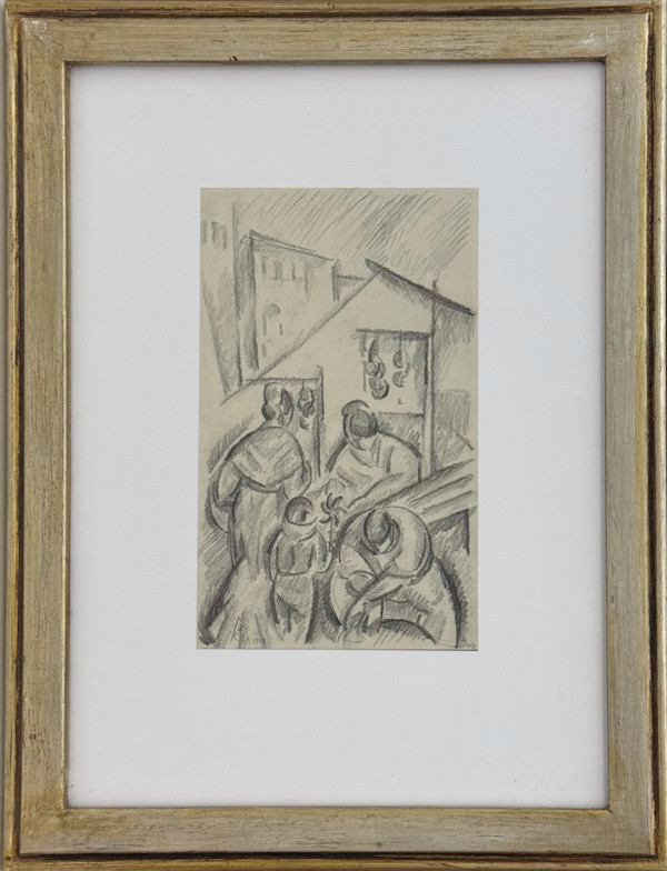Al mercato (studio per "Disegni romani") by Roberto Marcello Iras Baldessari (1894-1965), Image 1.
