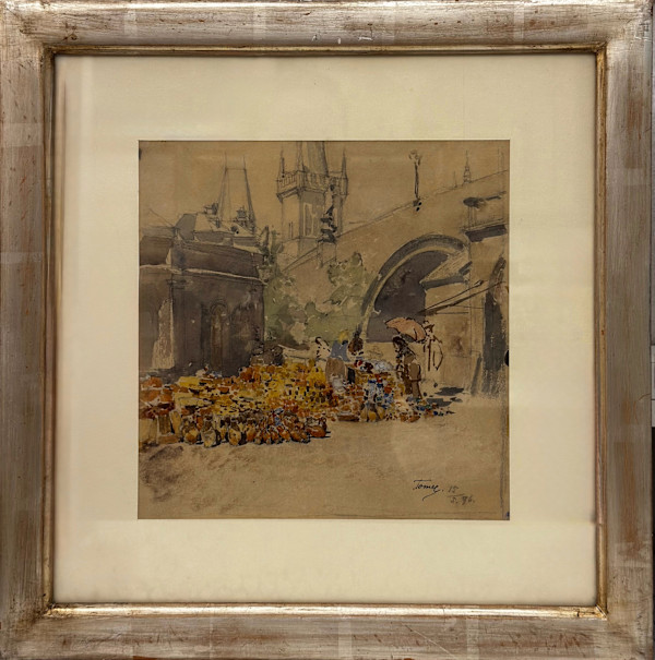 Mercato dei fiori a Praga by Heinrich Tomec (1863-1928), Image 1.