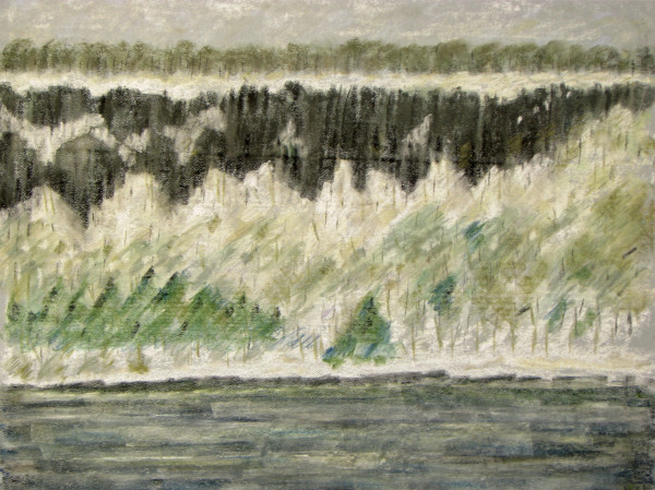 Palisades with Snow and Pines by alice brickner
