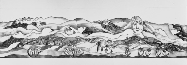 Lady Landscape III in Black and White by alice brickner