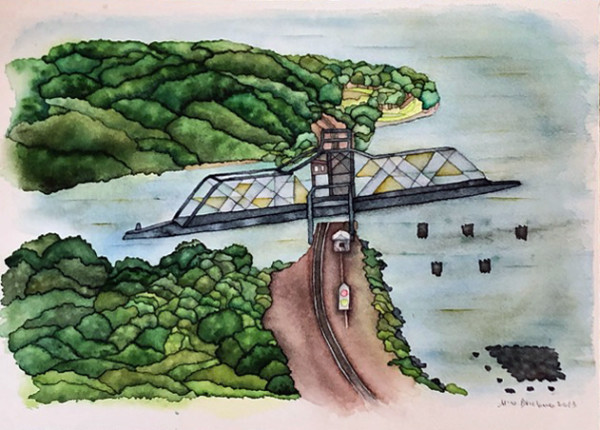 Significant Point and Rail Road Bridge by alice brickner