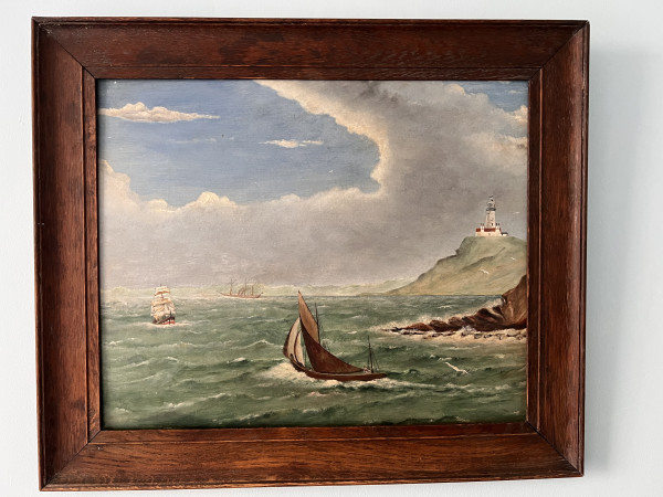 'Seascape with lighthouse' by Not Known, Image 1.