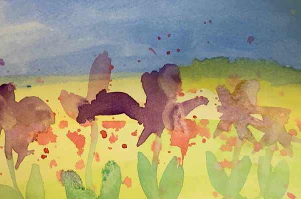 Five Purple Flowers by Emily Rose Govier Honderich