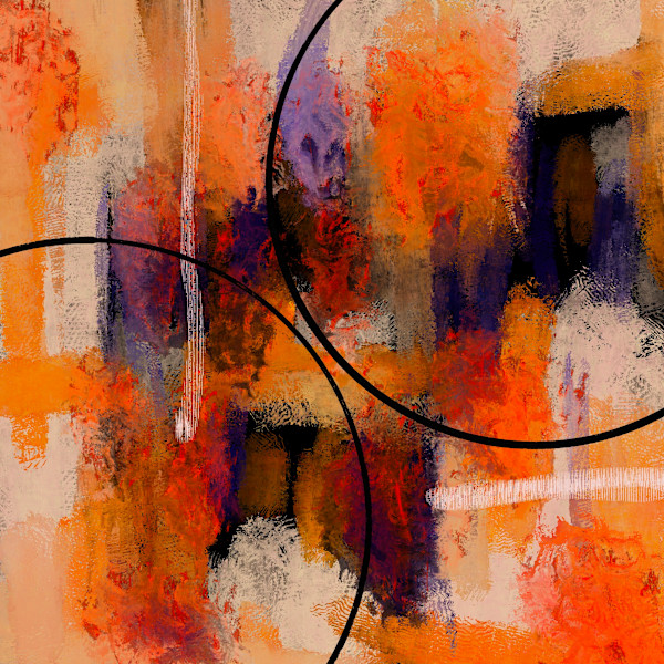 Circle Orange Abstract by Emily Rose Govier Honderich
