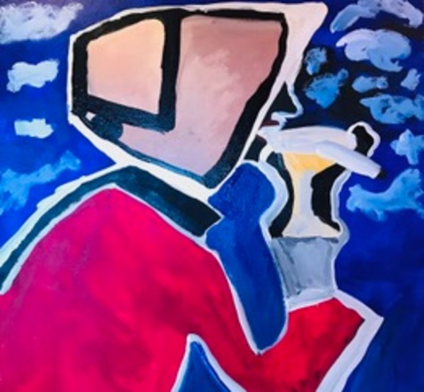 women drinking martini acrylic by Emily Rose Govier Honderich, Image 1.