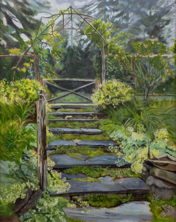 Stone Steps and Garden by Joan M.Losee