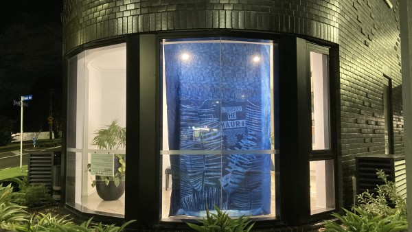 He Mauri, exhibition title piece, window frontage MODAL House, 845 New North Rd, Mt Albert by Dr  Rangihiroa Panoho