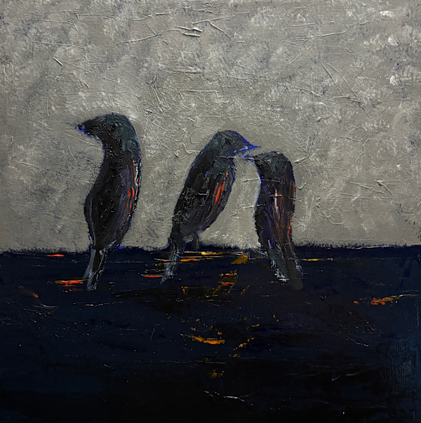 Threesome of Gregarious Grackles by S. Gordon Harwood