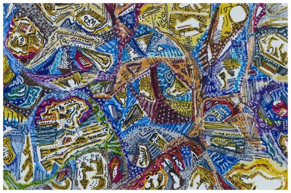 Tapestry by Christiane Shertz representing Max Shertz