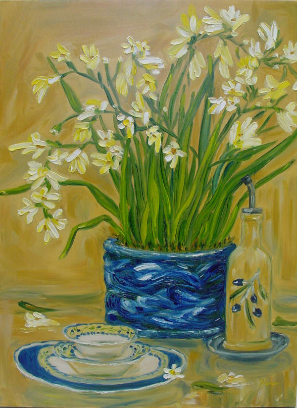 Freesias in Blue  by Jeannina Blanco