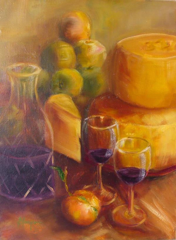 Chesese, Fruit & Wine by Jeannina Blanco