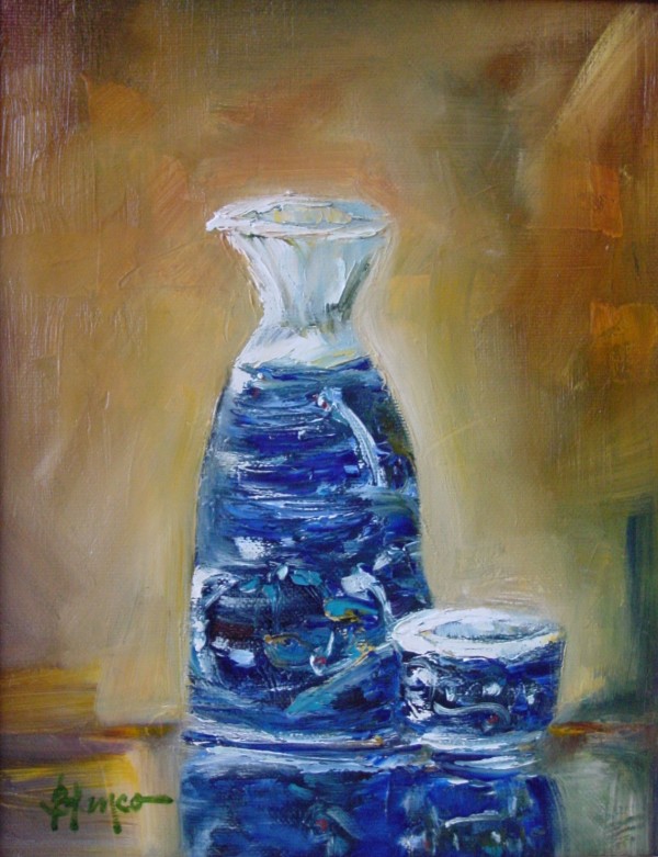 The Blue Sake Bottle by Jeannina Blanco