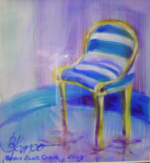 Roman Blue Chair by Jeannina Blanco