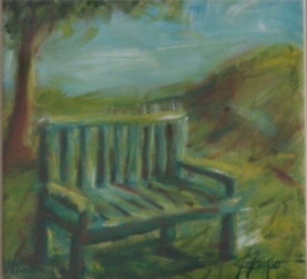 Wooden Bench by Jeannina Blanco