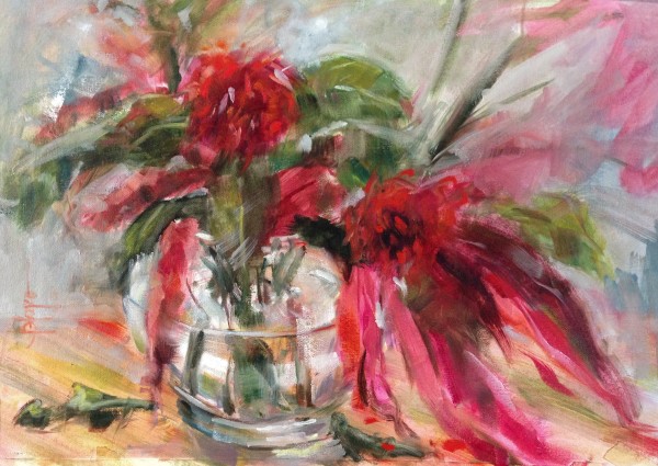 Red in a glass bowl by Jeannina Blanco
