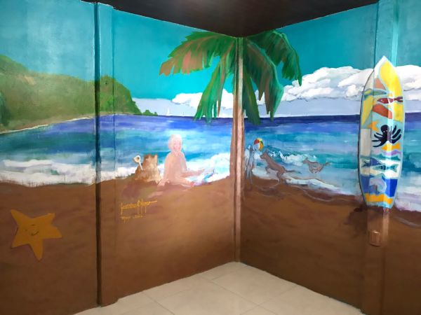 Liam's Mural, Part I (Atlantic Ocean with Liam before birth) by Jeannina Blanco