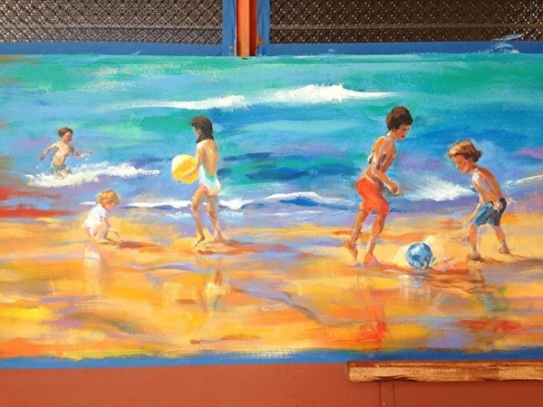 Jugando en la playa by Jeannina Blanco