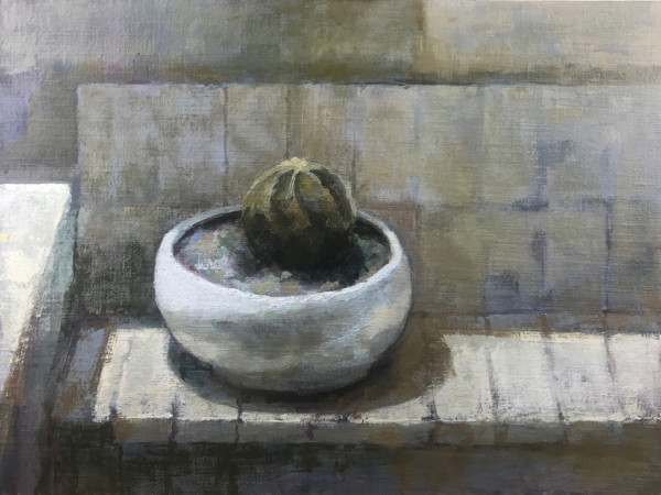 Cactus in White Vessel by Kris Rehring
