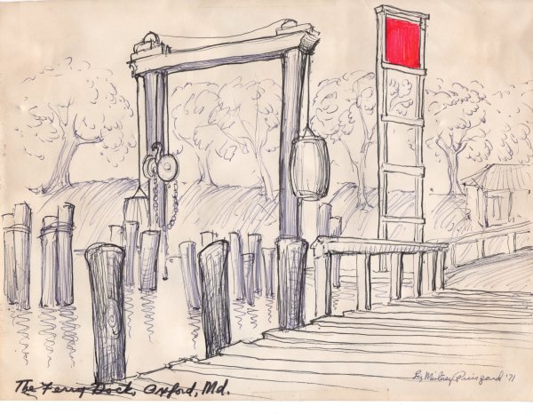 The Ferry Dock, Oxford, Maryland by Liz Whitney Quisgard (1929-2024)