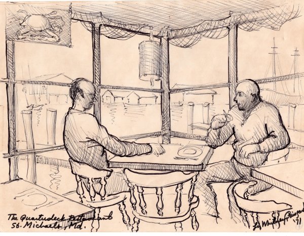 The Quarterdeck Restaurant, St. Michaels, Maryland by Liz Whitney Quisgard (1929-2024)