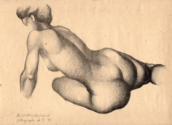 Lithograph #4 (Figure Study) by Liz Whitney Quisgard (1929-2024)