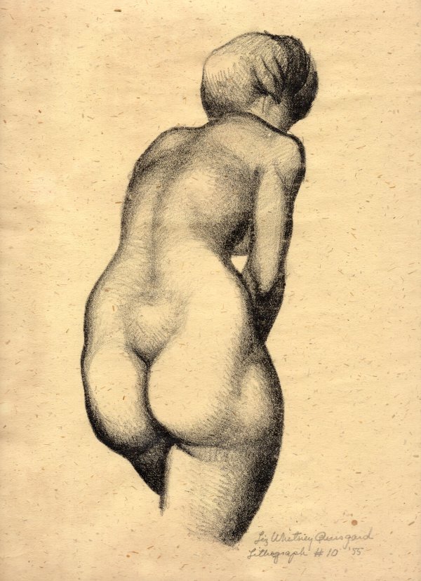 Lithograph #10 (Figure Study) by Liz Whitney Quisgard (1929-2024)