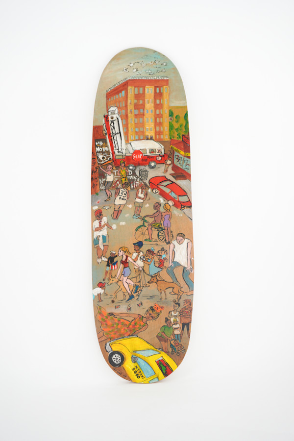 Skateboard Deck - Look At That Fire Engine! by Rumi Tsuda Estate