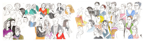 1085-3 Drawing of Marina Abramovic "The Artist Is Present" - by Rumi Tsuda Estate