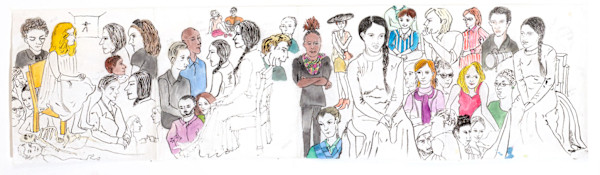 1085-5 Drawing of Marina Abramovic "The Artist Is Present" by Rumi Tsuda Estate