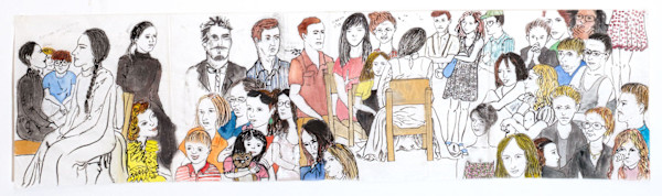 1085-6 Drawing of Marina Abramovic "The Artist Is Present" by Rumi Tsuda Estate