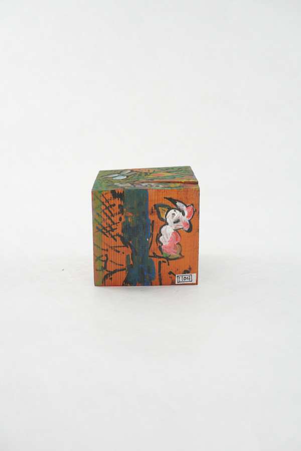 Hand Painted Wood Block by Rumiko "Rumi"  Tsuda Estate, Image 2.