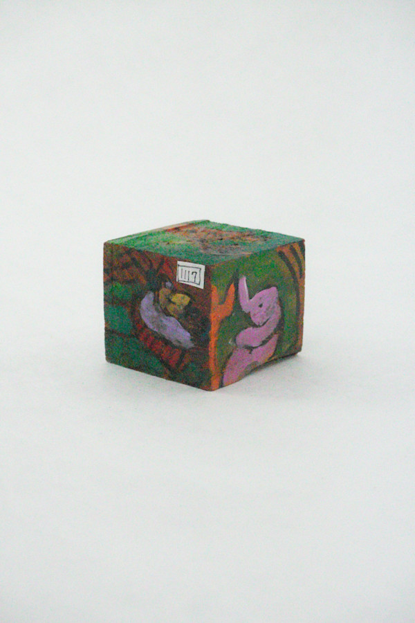 Hand Painted Wood Block by Rumiko "Rumi"  Tsuda Estate, Image 2.