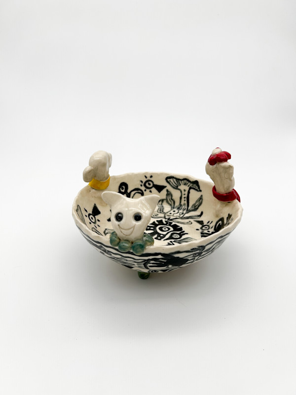 Bowl with Animal Sculptures by Rumiko "Rumi"  Tsuda Estate
